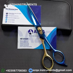 Professional Blue & Gold Hair Cutting Scissor –