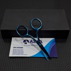 Blue Titanium Coated Embroidery Scissor Stainless Steel Small Sharp Craft Scissor for Sewing and Needlework