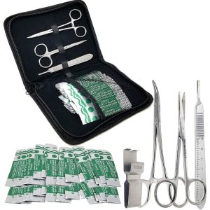 105x Surgical Blade Cutting Tool Kit with Zipper Case | Craft, Hobby, Dermaplaning & Laboratory Use